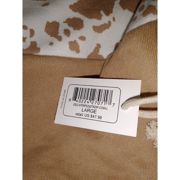 Simply Southern Women's 1/4 Zip Pullover Jacket Large Animal Print Snuggle Comfy - Picture 5 of 14